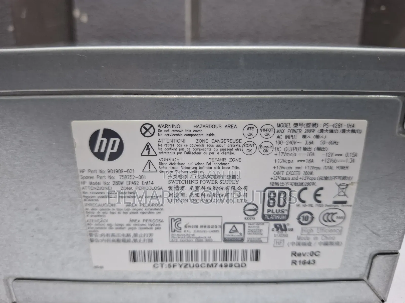 Hp Elitedesk 705 800 G2 Mt 280w Power Supply