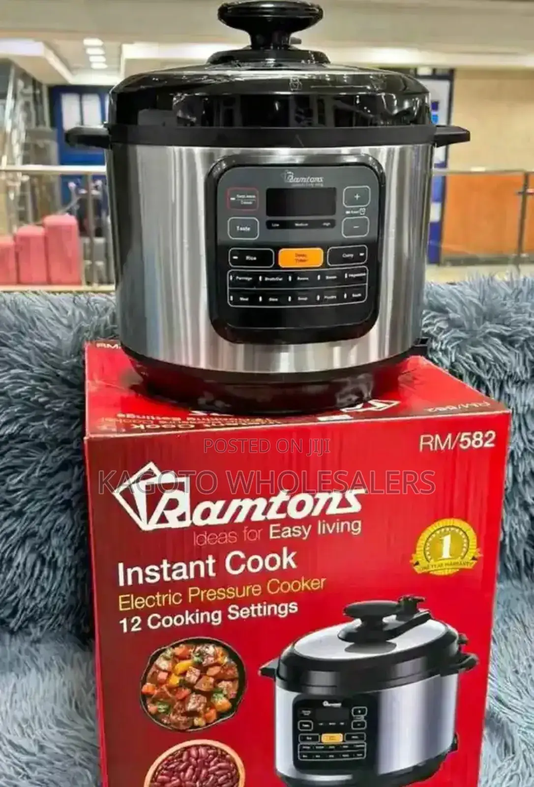 Ramtons Electric Pressure Cooker/ Instant 12 Setting/ Rm75*