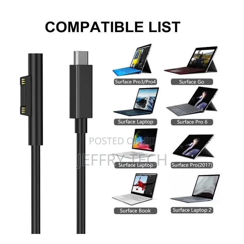 Usb Type C to Surface Connect Power Cable for Microsoft Sur