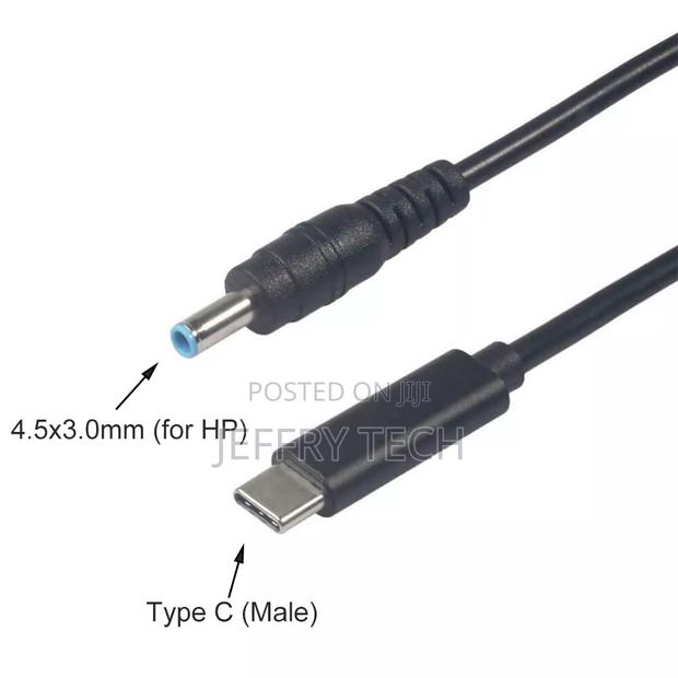 Usb Type C to 4.5x3.0mm Pd Charger Cable Power Cable for Hp