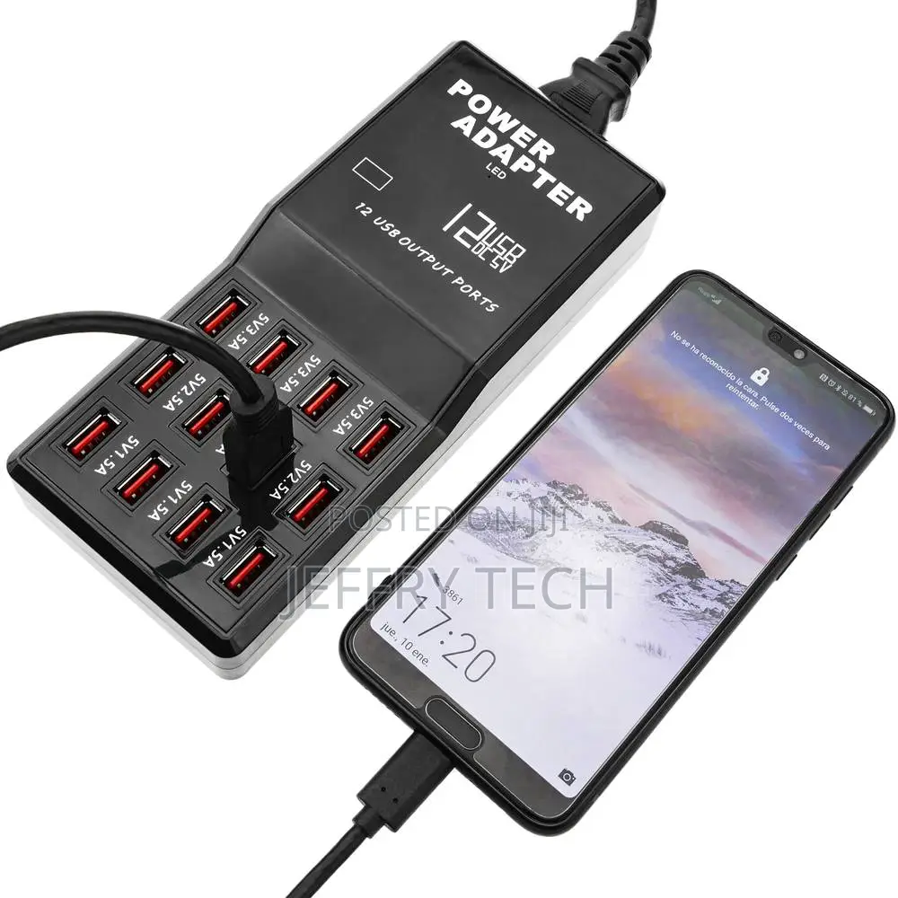 Power Adapter Strip Usb a Female 5vdc 12a With 12 Usb Ports