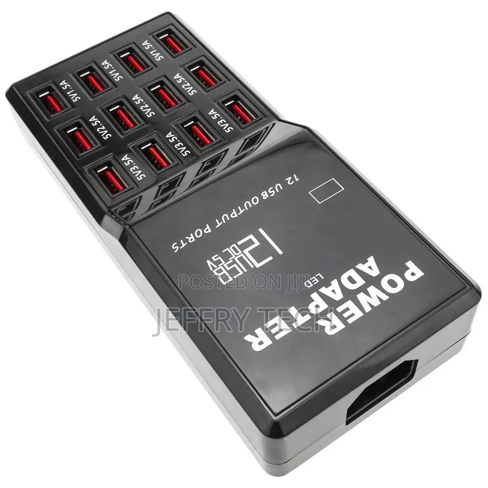Power Adapter Strip Usb a Female 5vdc 12a With 12 Usb Ports