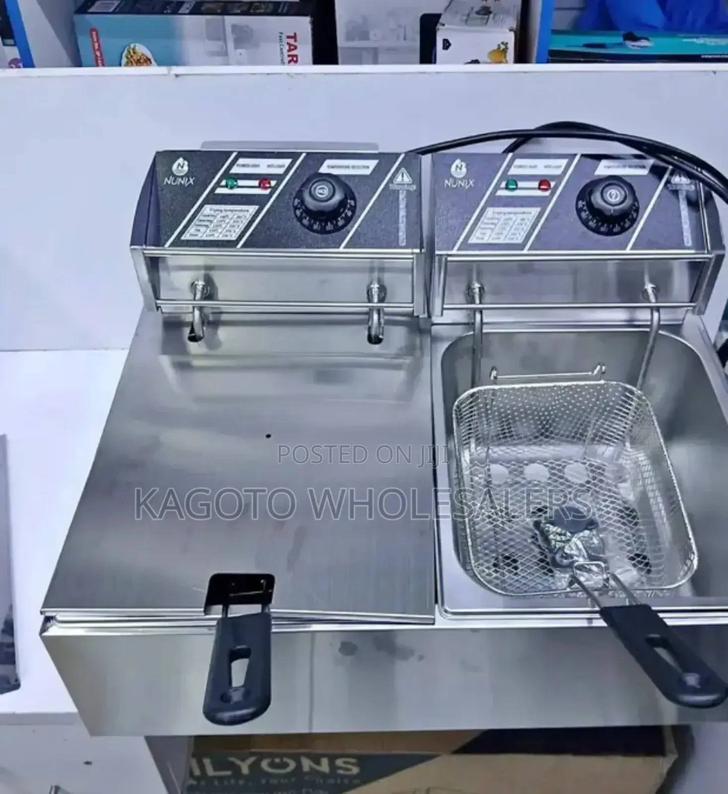 Nunix Double Deep Fryer Stainless Steel 6l+6l Nu-12l*