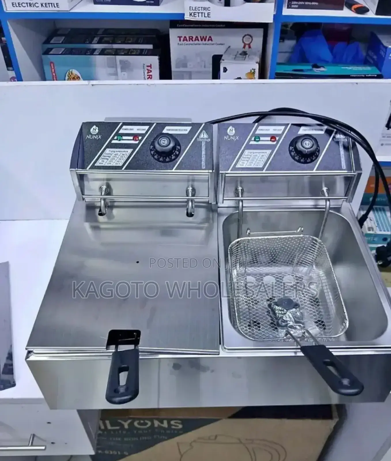 Nunix Double Deep Fryer Stainless 6l+6l Nu-12l*