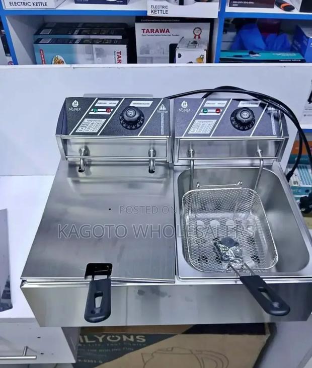 Nunix Double Deep Fryer Stainless 6l+6l Nu-12l*