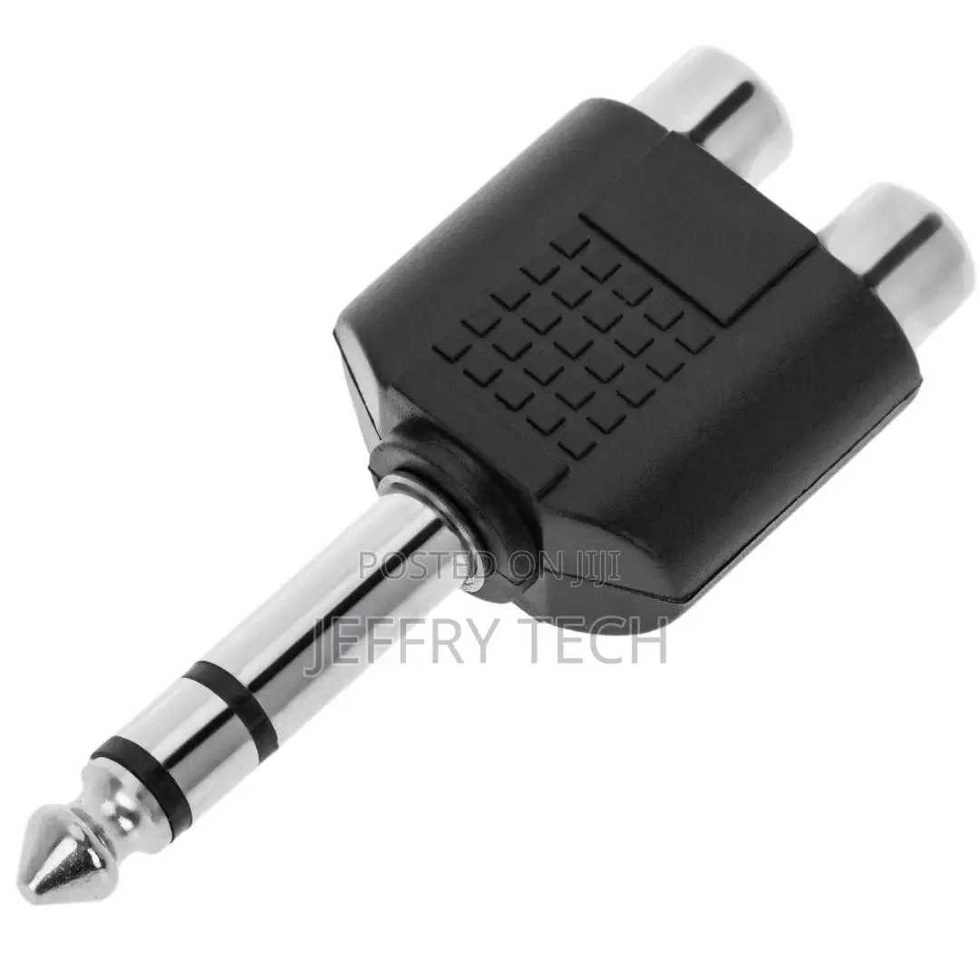 Jack Duplicator 6.3mm TRS Stereo Audio Male to Female 2xrca