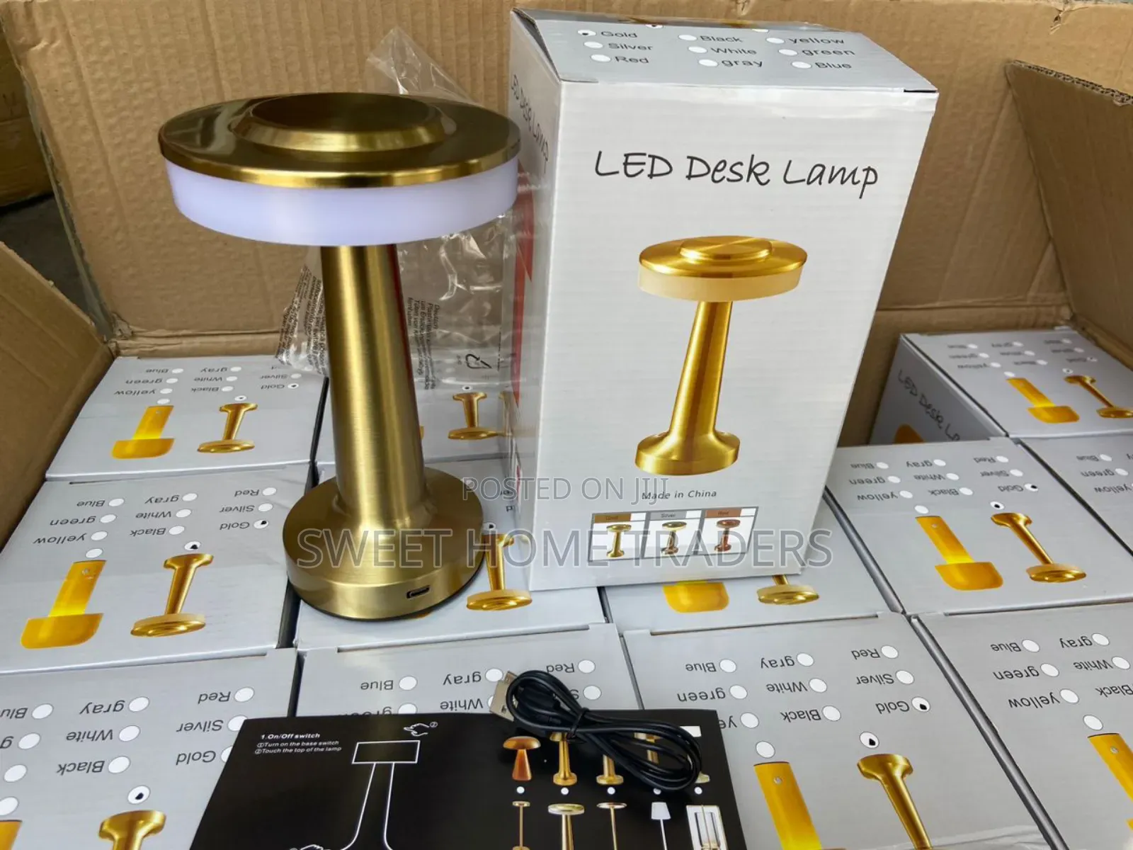 Dumbell Table Lamp With 3 Light Colour Change