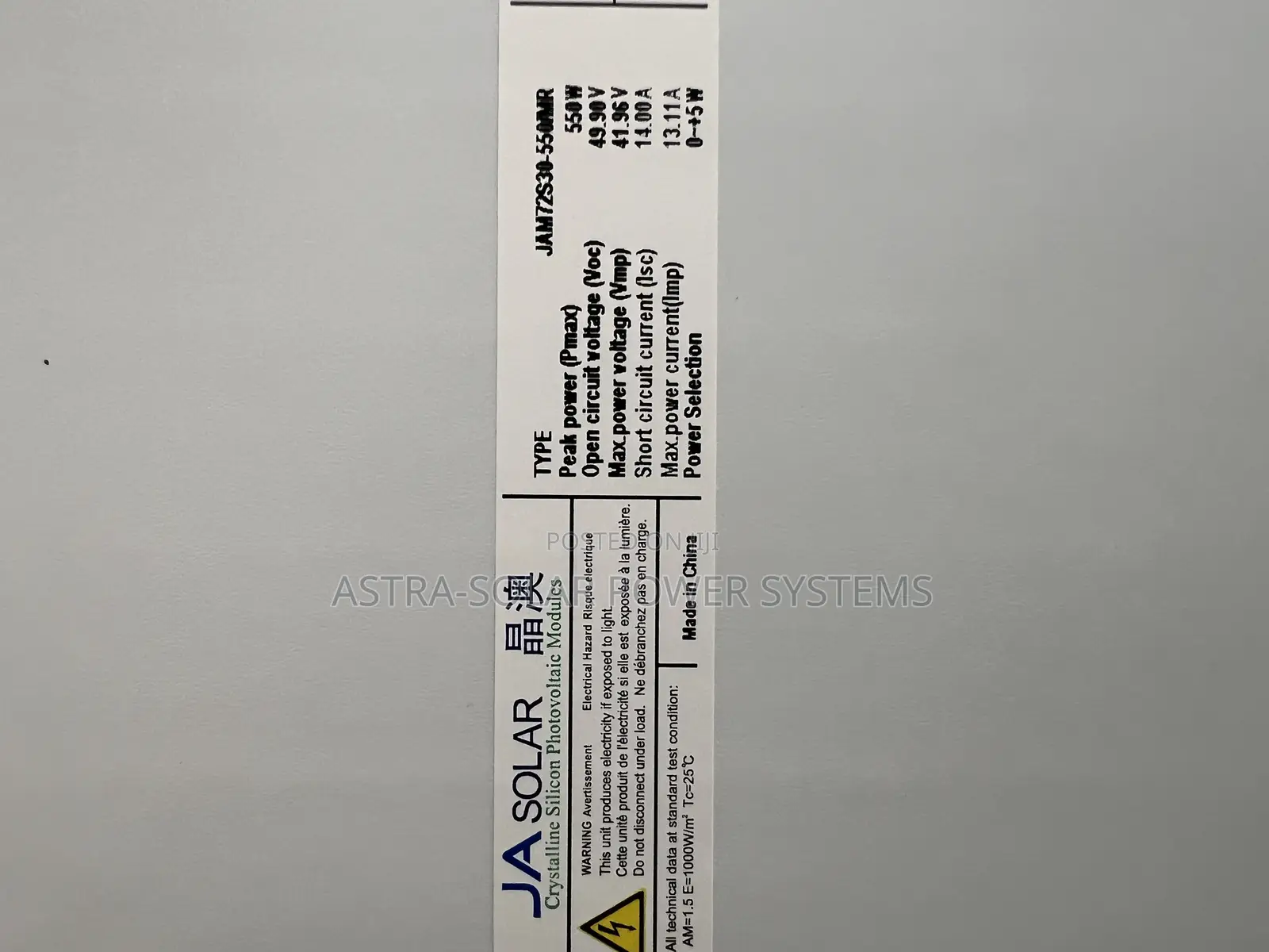 Ja 550w Solar Panel