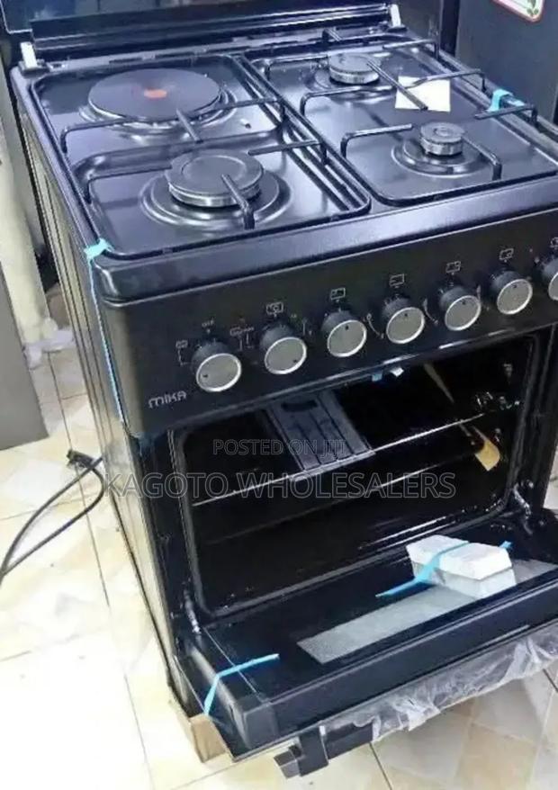 Mika 60 by 60 3g+ 1e Standing Gas Cooker M60/*Black*