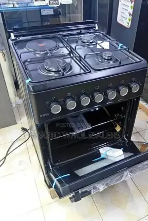 Mika 60 by 60 3g+ 1electric Standing Gas Cooker M60/*Black*