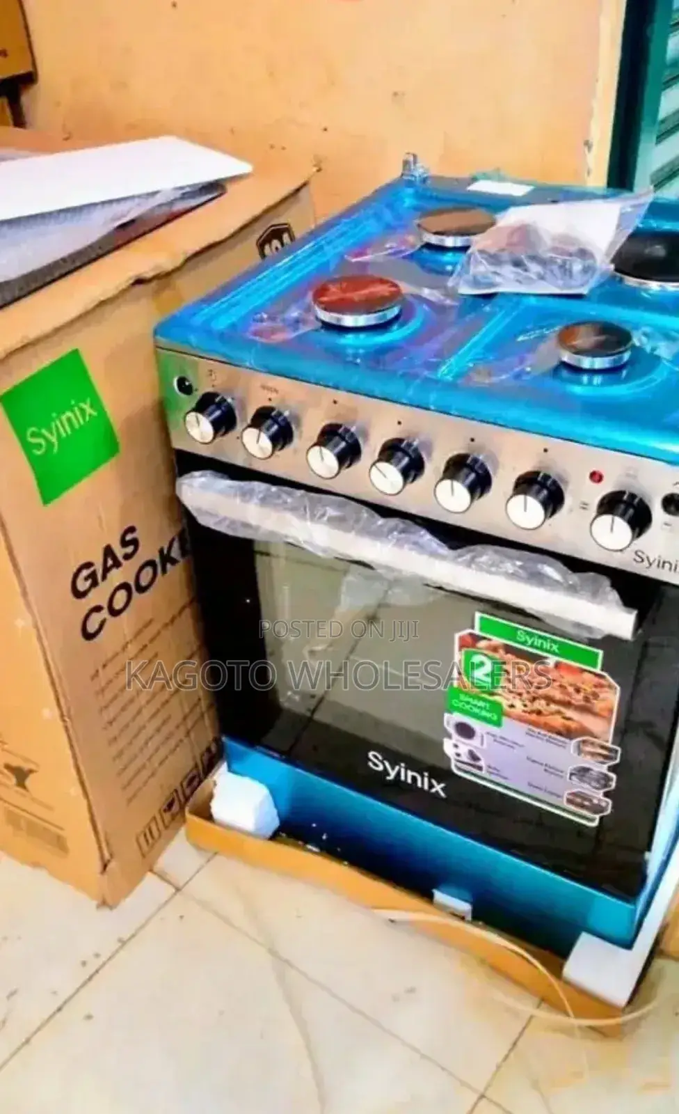 Syinix 60 by 60 3g+ 1e Standing Gas Cooker M60/*Silver*