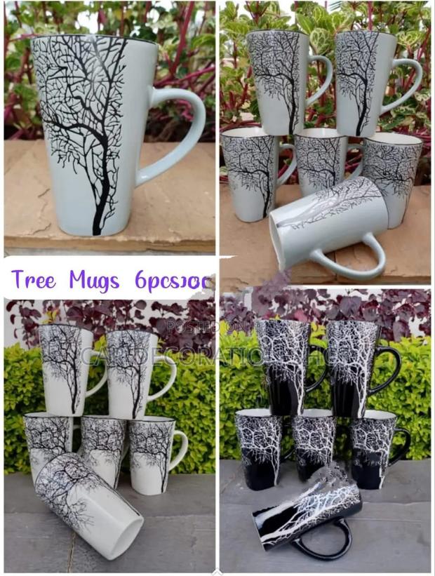 Tree Mugs 6pc Set in White or Black - main view