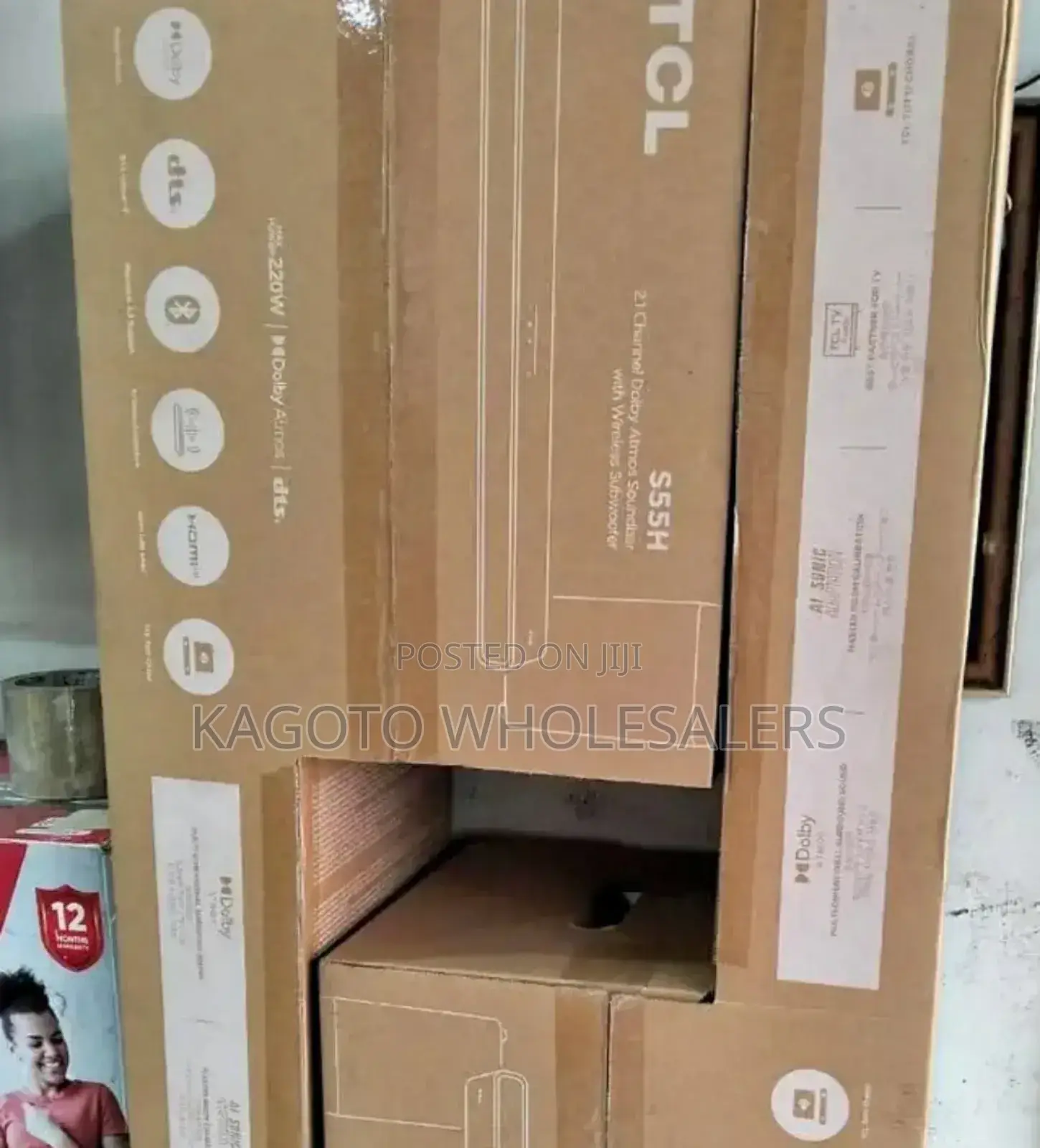 TCL 2.1ch Dolby Sound Bar System , Wireless Woofer *S55h*