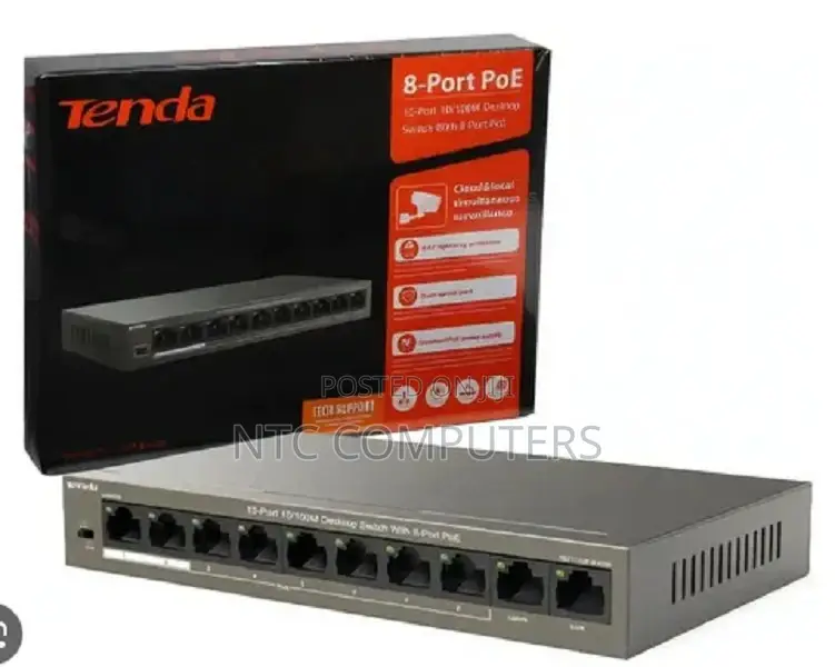Tenda Tef1110p-8-63w 8-Port 10/100mbps + 2 Gigabit Desktop