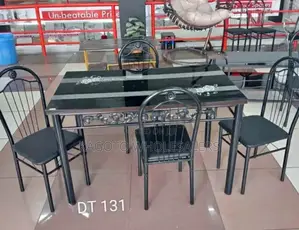 4 Sitter Dining Table Set /Dark Design/Comfy *Dy-3t*