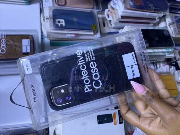 Serdy iPhone 12 Leather Magsafe Invisible Stand Case - thumbnail 2