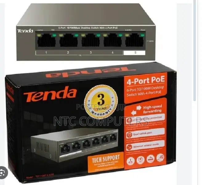 Tenda Tef1106p-4-63w, 6-Port 10/100m Desktop Switch