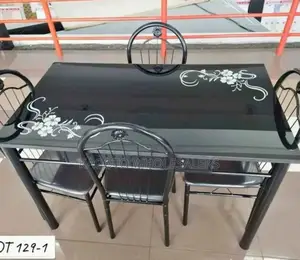 4 Sitter Dining Table Set /Black /Comfy *Dy-3t*