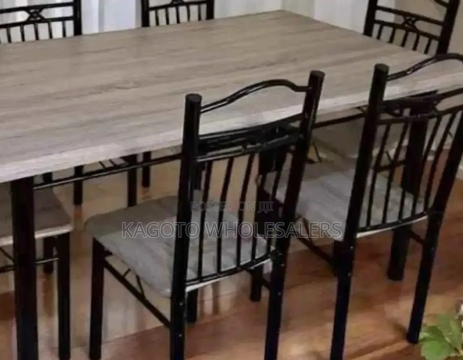 Wooden Design 6 Sitter Dining Table /Black/Executive *Dy-6t*