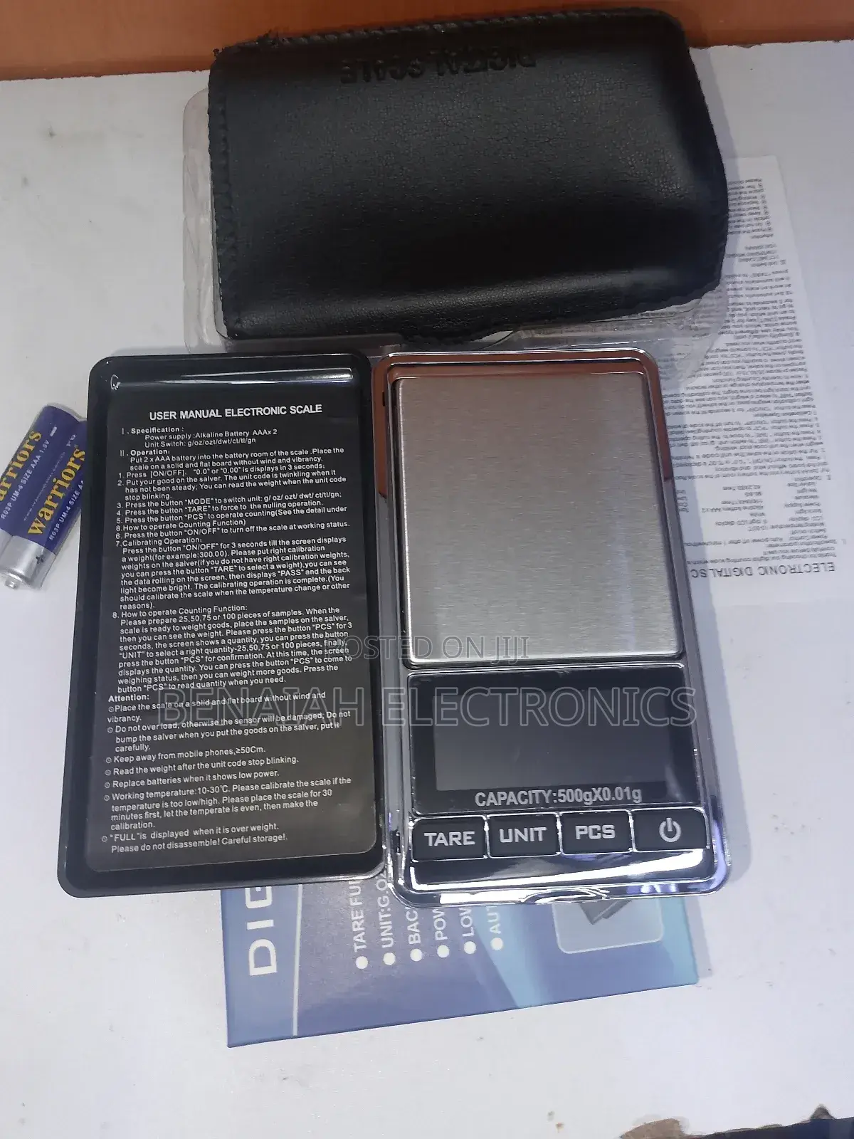 Pocket Weighing Scale, 0.01g Upto 500g,Battery Powered Scale