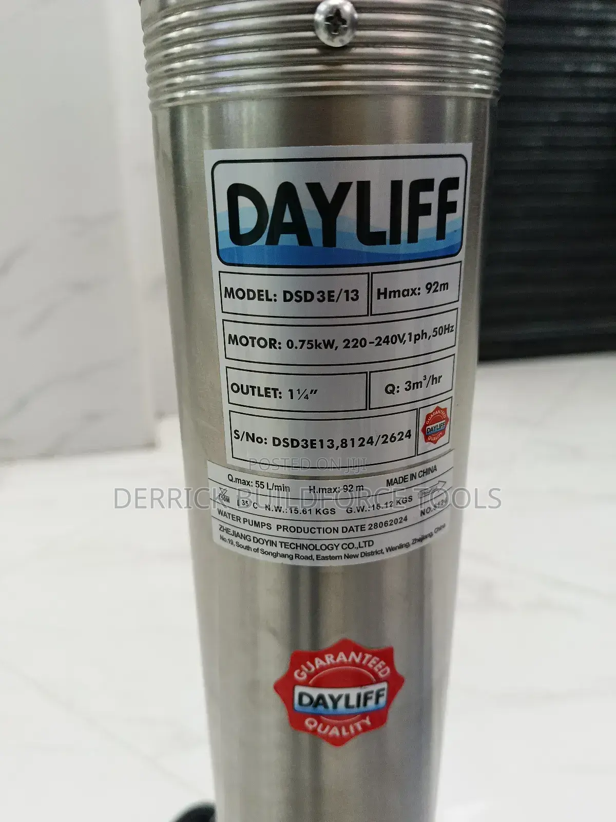Dayliff Submersible Water Pump 0.5hp