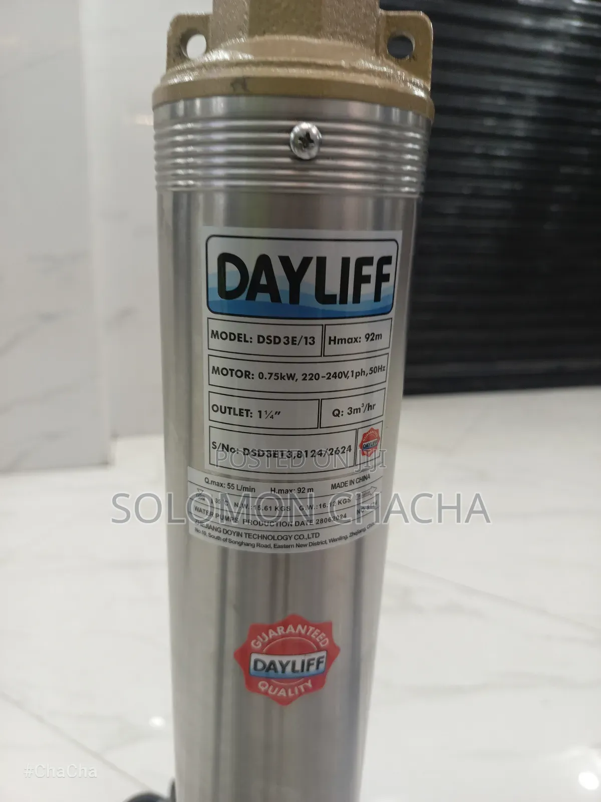Dayliff 1hp 92 M Submersible Water Pump Best Quality