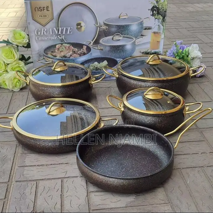 9pcs Phisma Granite High Quality Cookware Set