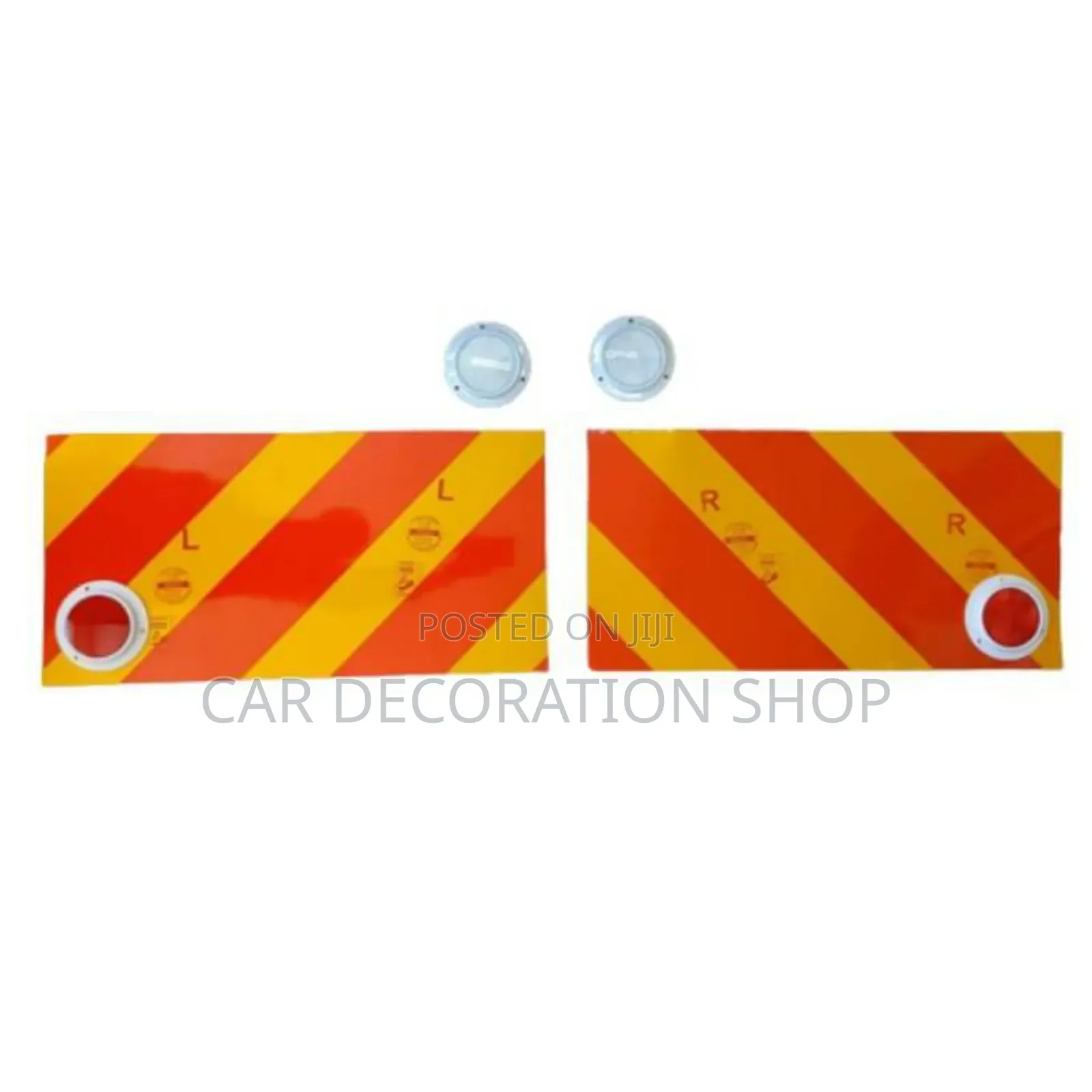 2long Chevrons With 2 Red Round Reflectors