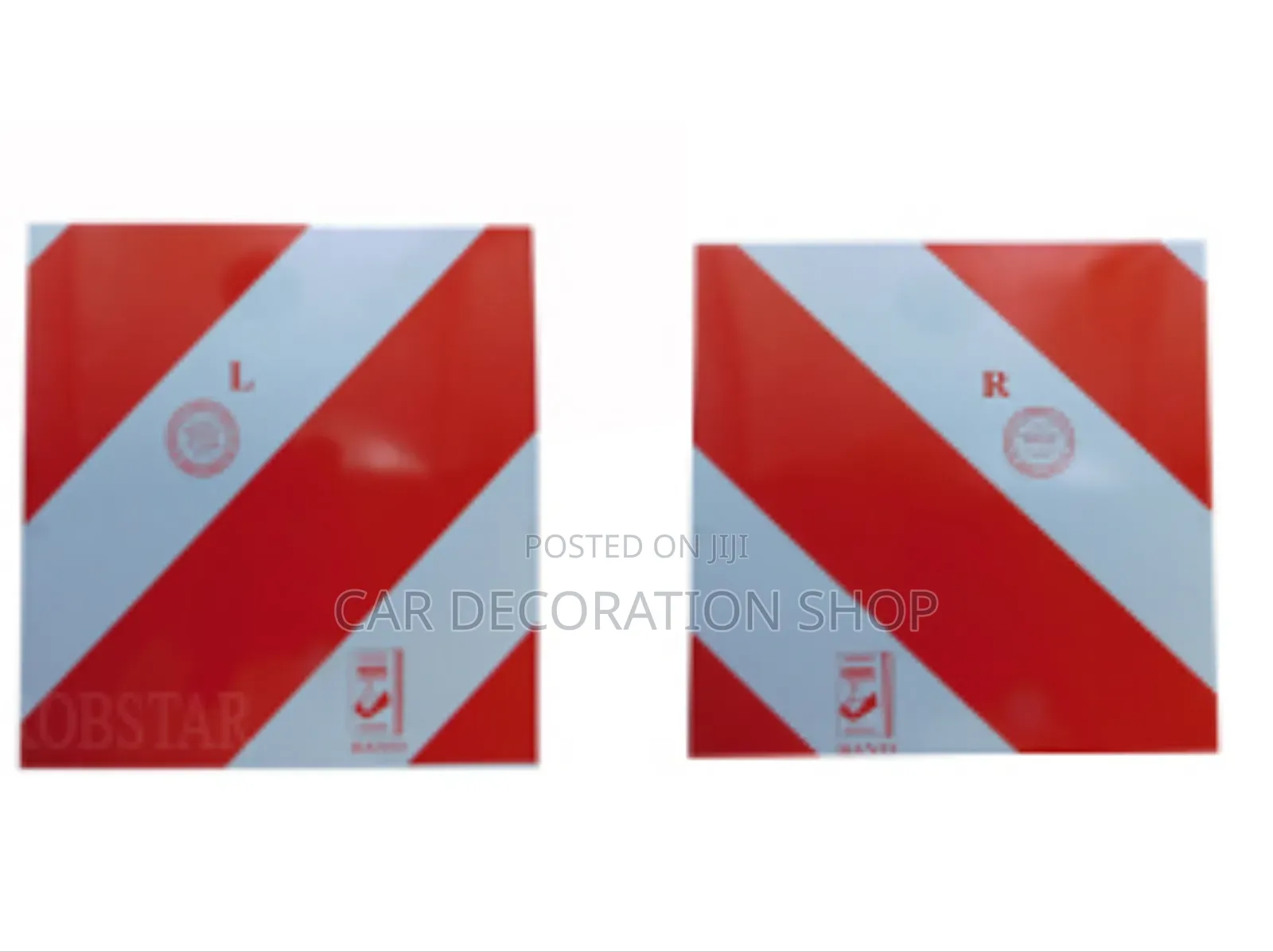 2pcs White Red Chevrons