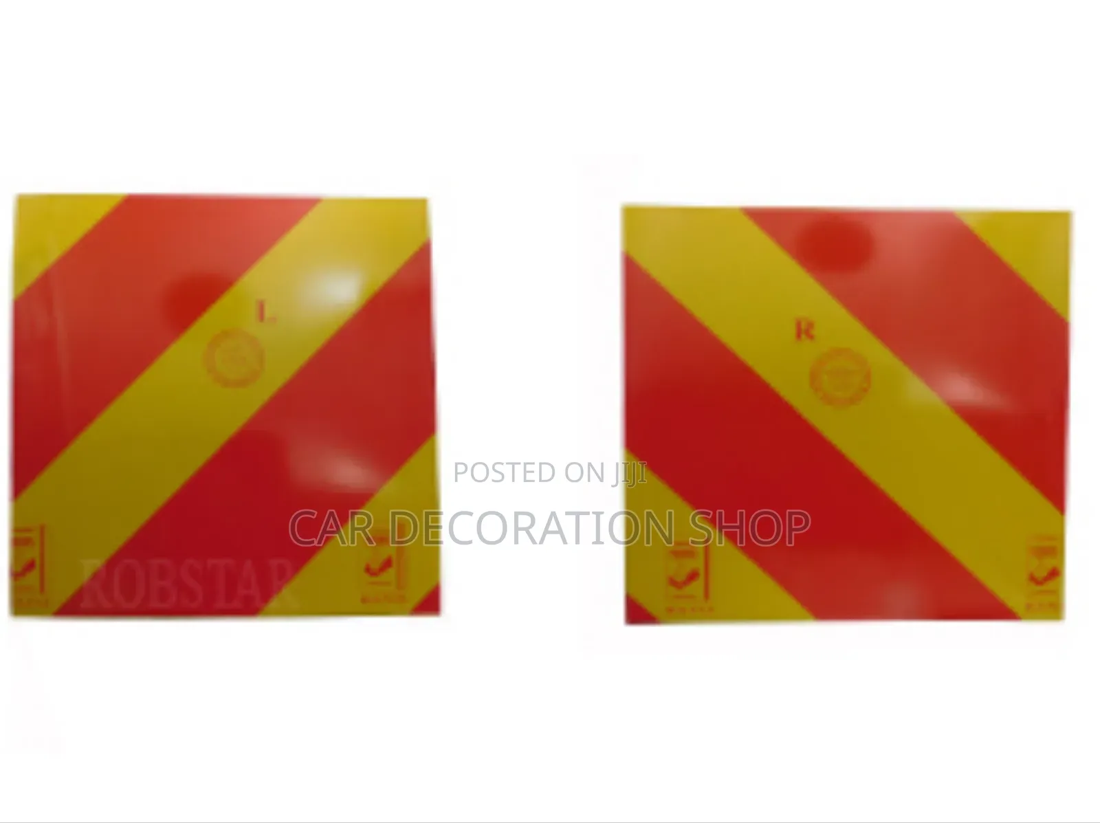 2pcs Metallic Yellow Red Short Chevrons