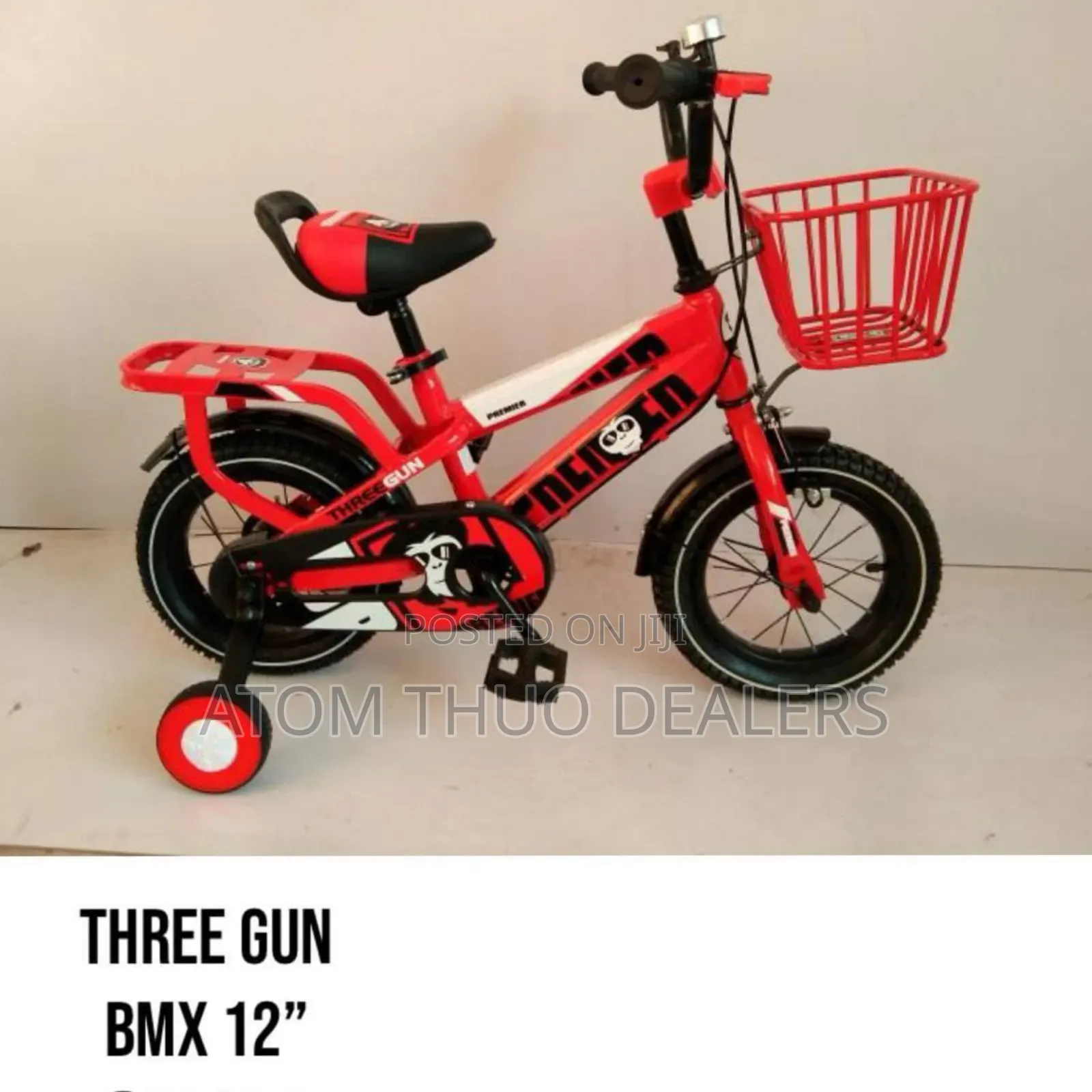 Red Three Gun BMX 12" Bike