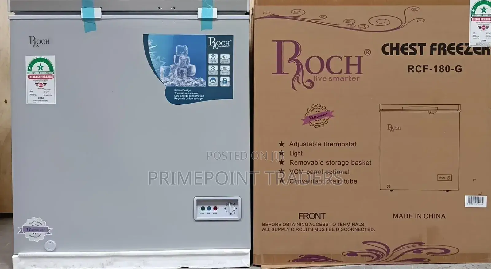 140 Litres Roch Chest Freezer With Cool Pack✓