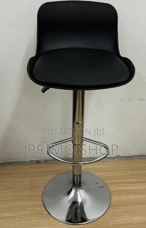 Barstool; Sophisticated Faux Leather Barstool - thumbnail 2