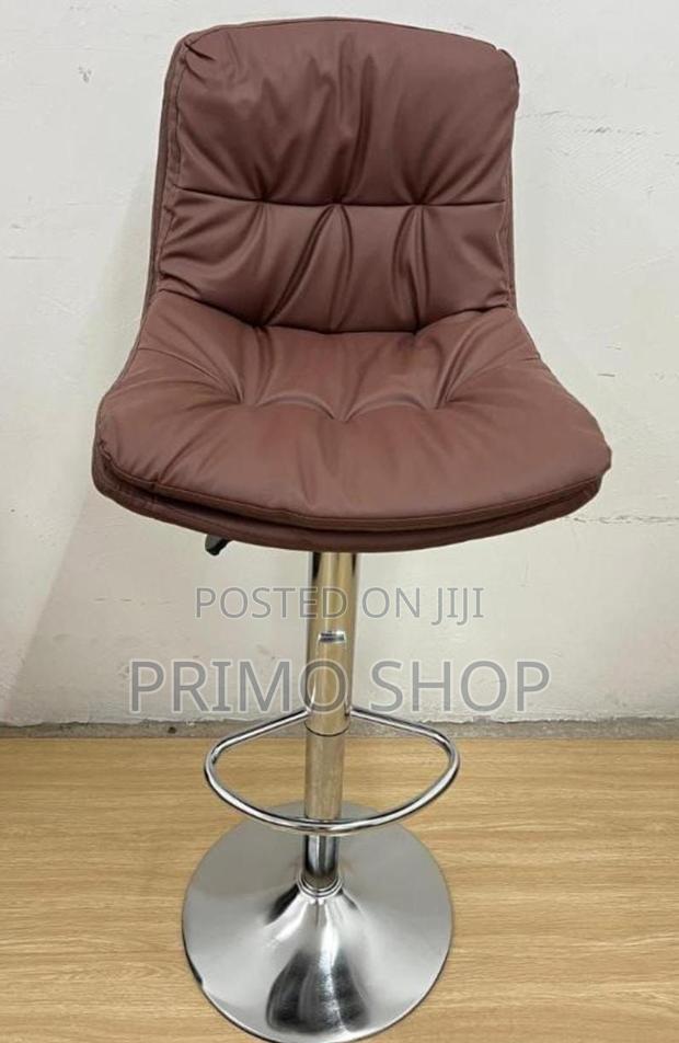 Barstool; Sophisticated Faux Leather Barstool - thumbnail 6