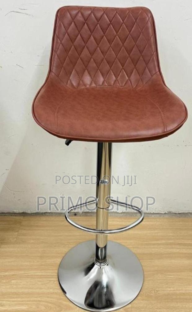 Barstool; Sophisticated Faux Leather Barstool - thumbnail 7