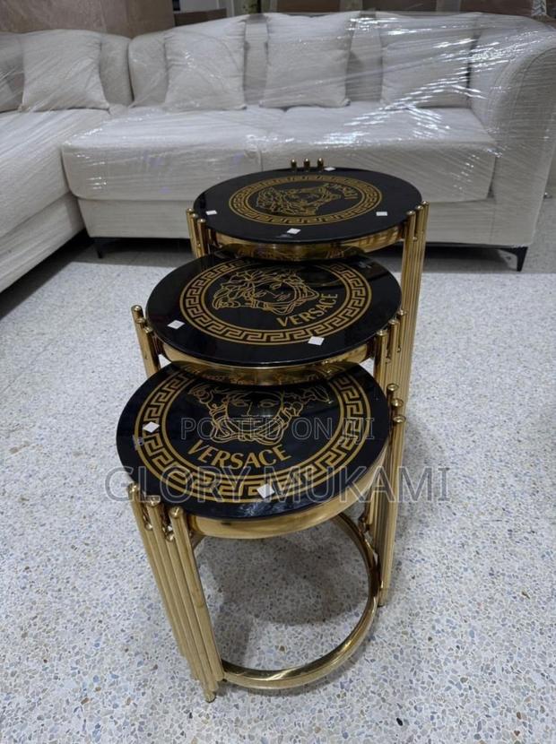 3 Black Set Coffee Tables - main view