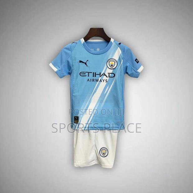 Latest Kids Manchester City Home Jersey 25/26.