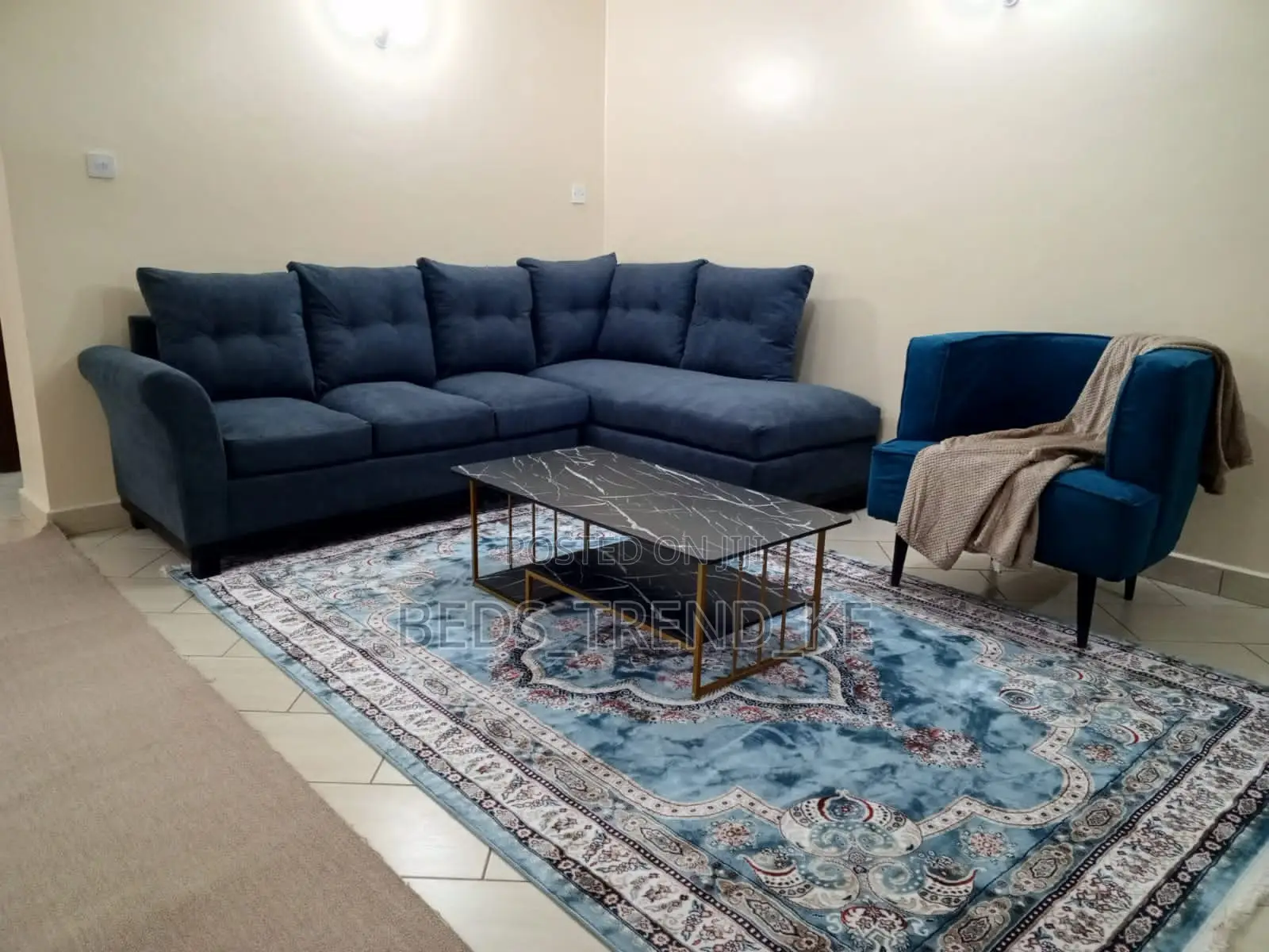 6 Seater L Seat + Matching Armchair