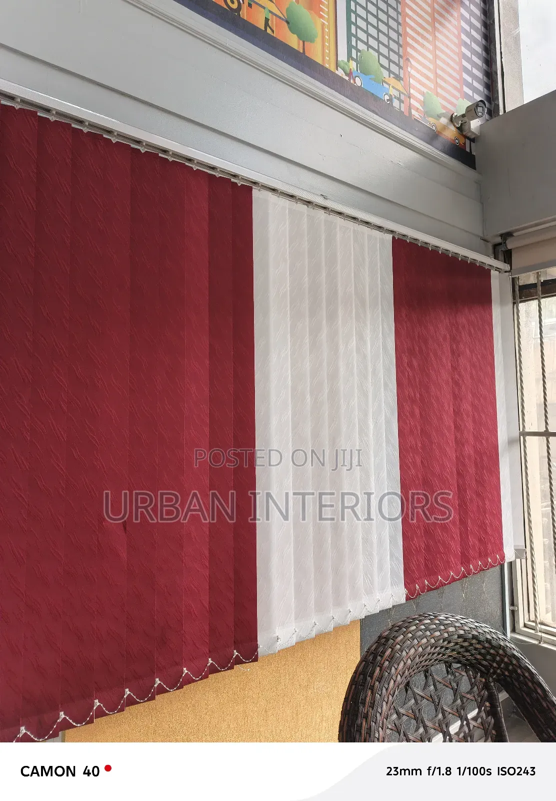 Maroon White Office Blinds Office Blinds