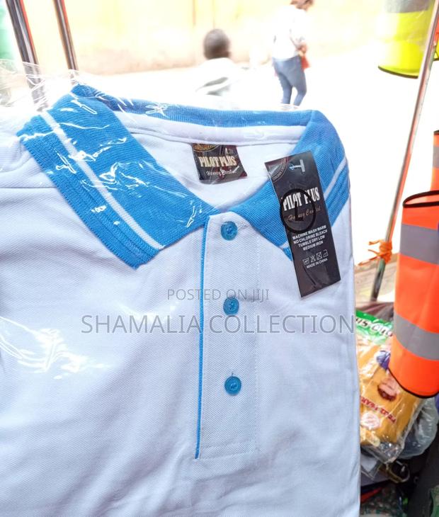 White Color Blue Polo Tshirt - thumbnail 2