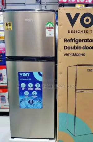 136l Von Double Door Refrigerator Rf/v-136l/Dd