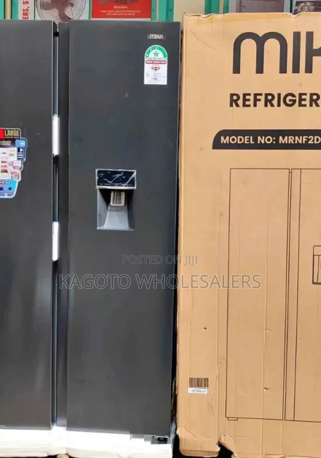 Mika 595 Litre Side by Side Double Door Refrigerator Grey*09