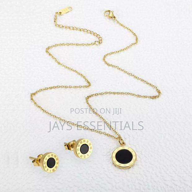 Reversible Stainless Steel Necklace and Earrings Set - thumbnail 7