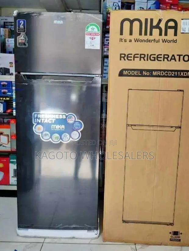 Mika 211litre Double Door Refrigerator #Silver*211*