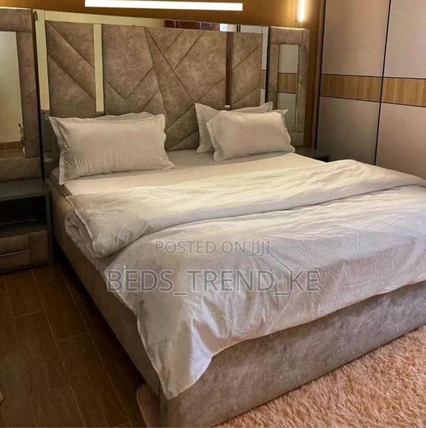 Grand 6 by 6 Ft Modern Bed With Side Drawers