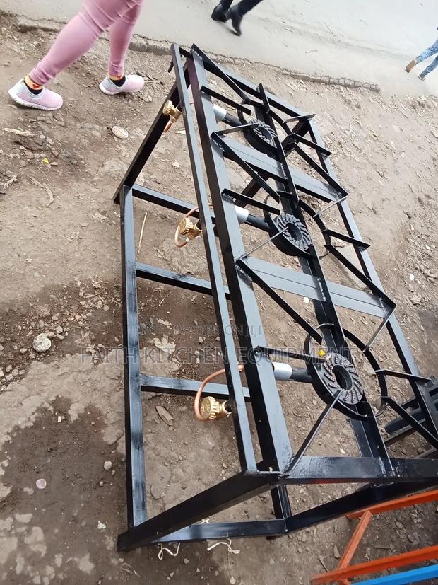 3 Burner Black Metal