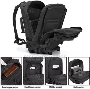 50l Tactical Waterproof Outdoor Backpack - Black
