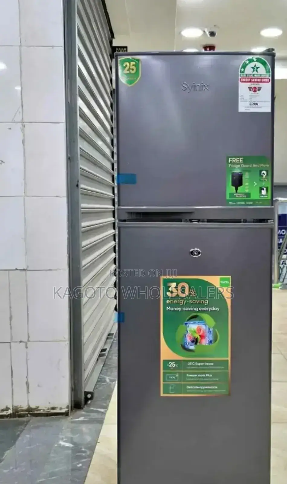 Syinix 138ltr Double Door Refrigerator Grey#S138*L