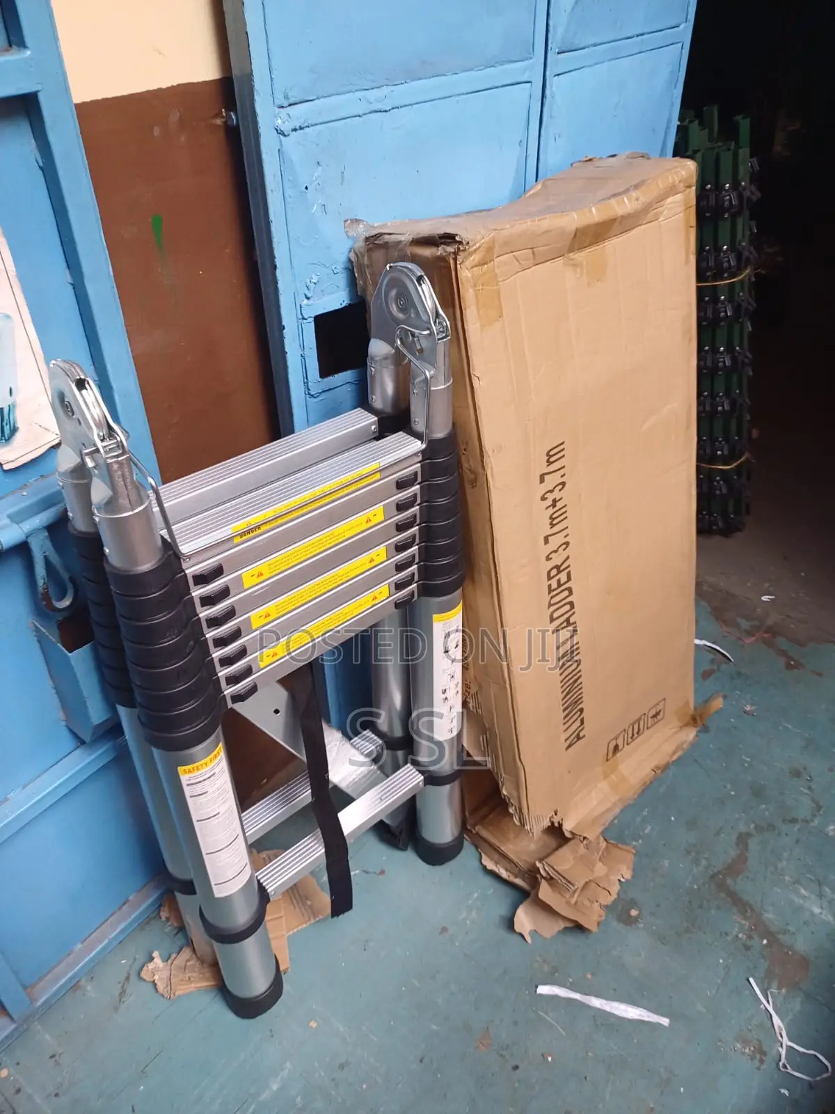 7.4m Telescopic Aluminum Ladder Double(3.7+3.7m)