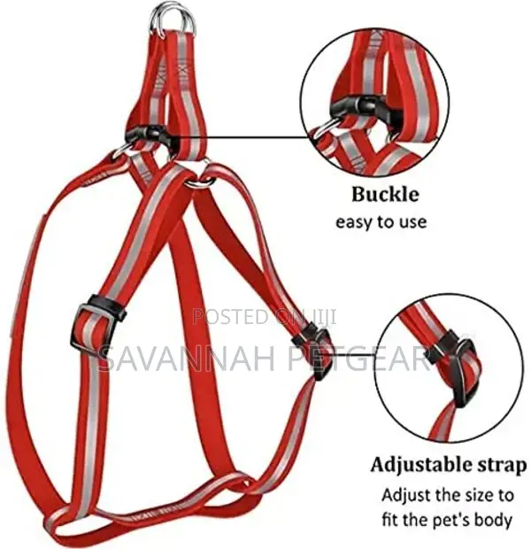 Adjustable Soft Nylon Reflective Strip Dog Harness Leash